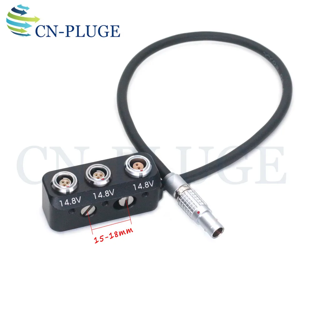 0B 2-pin/RS 3-pin/DTAP Port to 2 X RS 3PIN and 0B 2-pin Female Camera Power Splitter Cable Adapter With 1/4