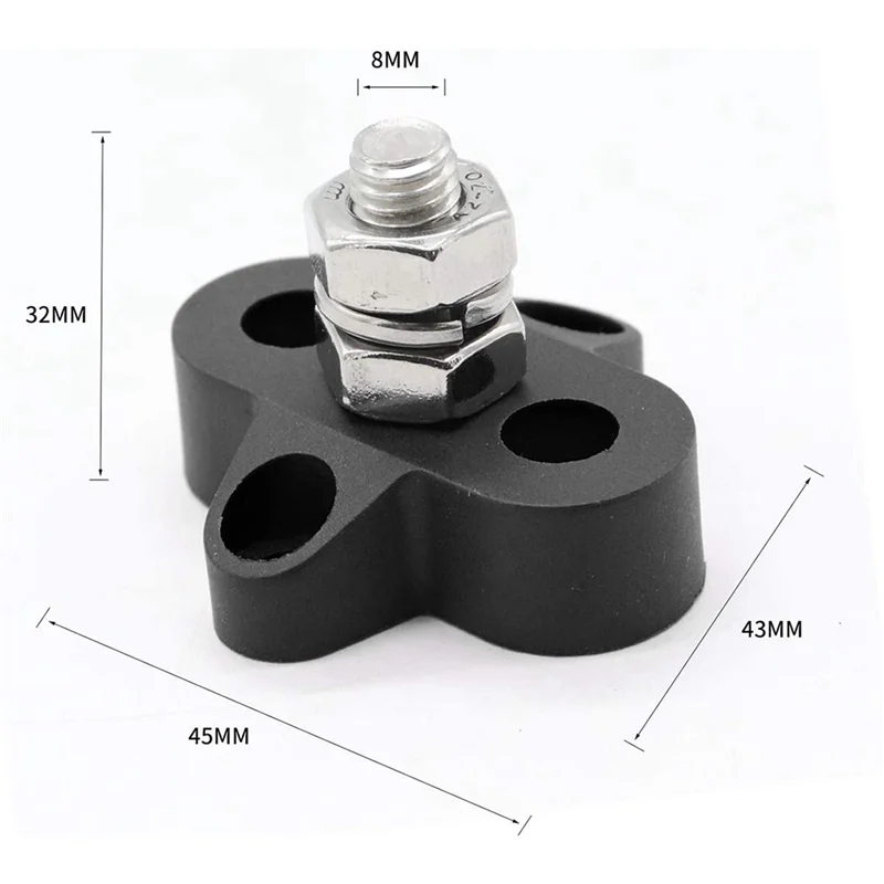 AT53 10Pcs 5/16 Inch DC 48V Busbar Power Terminal Block M8 Positive Negative Power Distribution Stud For RV Ship Boat