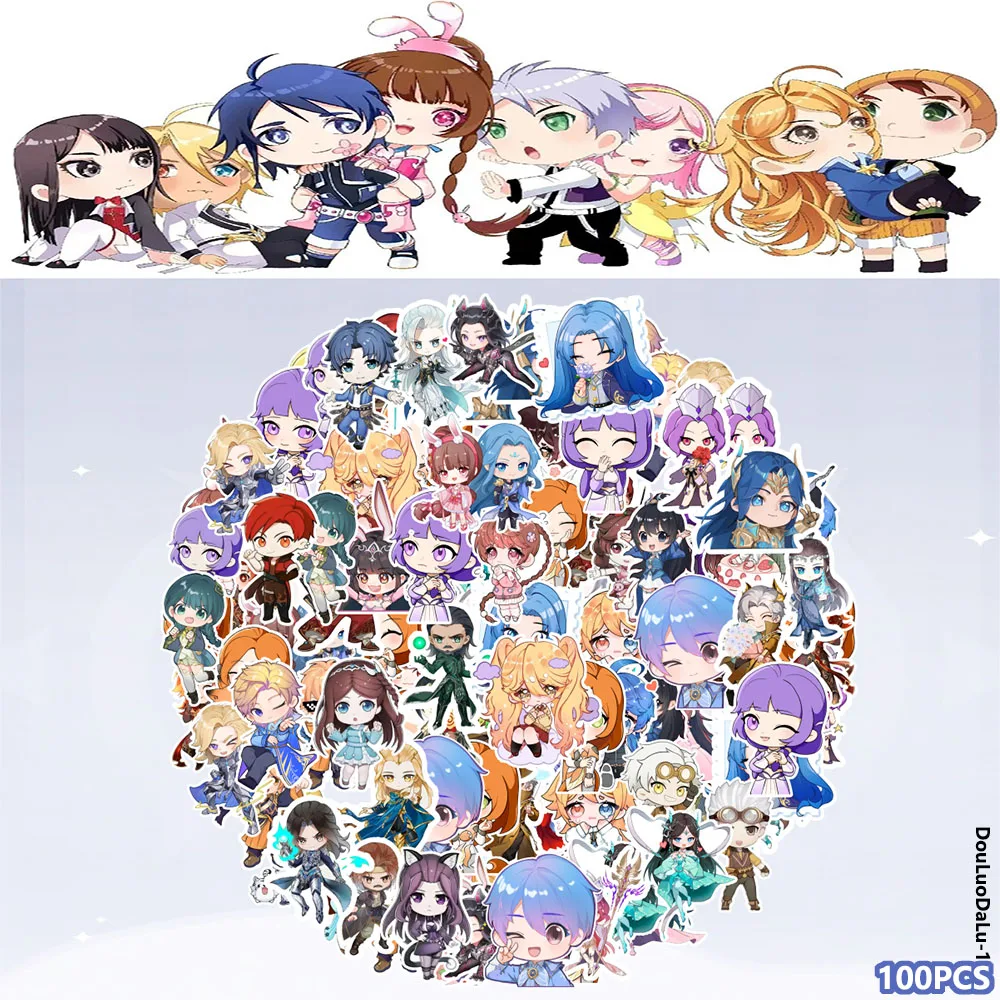 Cute Q‑Version Fantasy Adventure Anime Waterproof Stickers DIY Decals for Phone Case Laptop Water Bottle Scrapbook Journal Decor