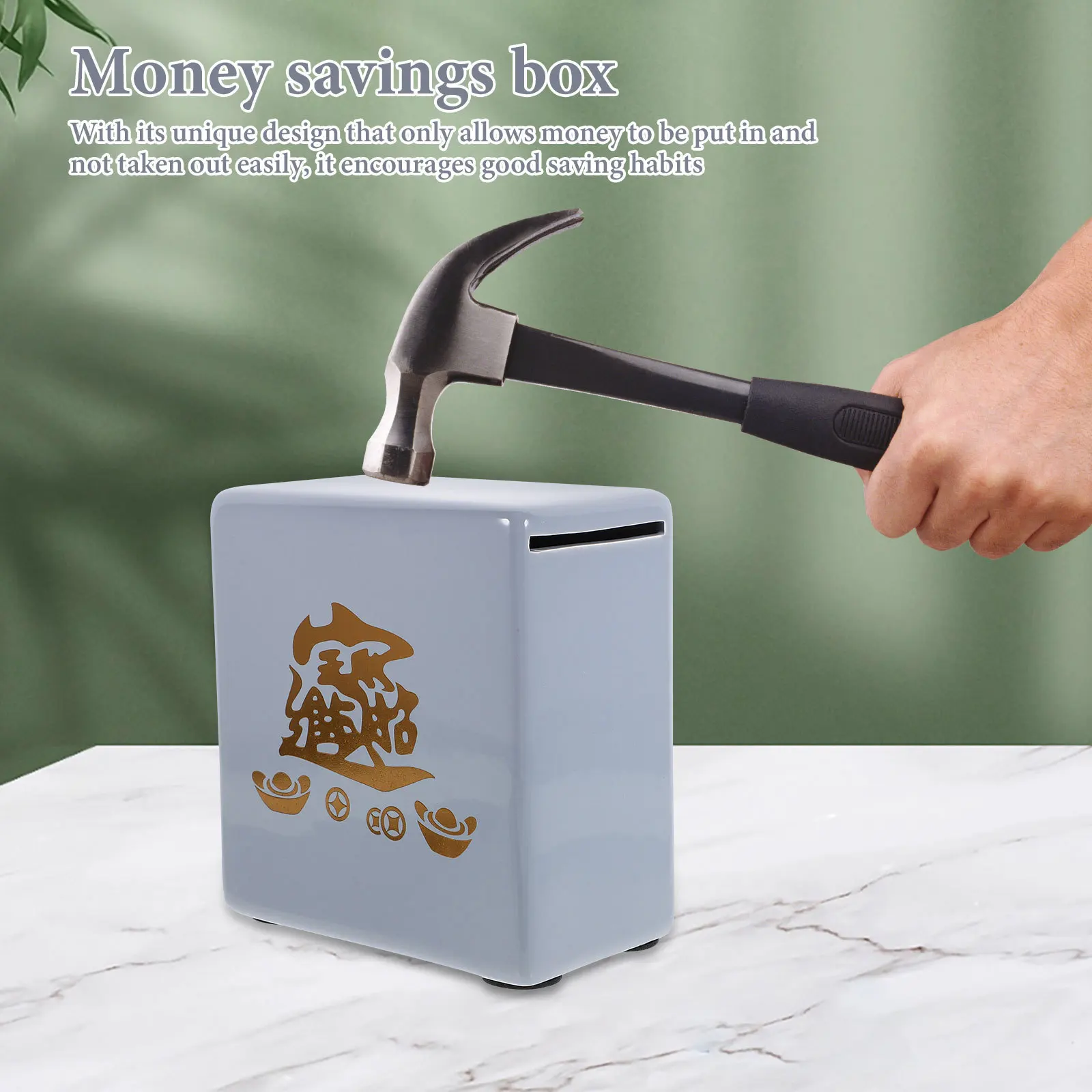 Large Capacity Ceramic Money Box Savings Jar Piggy Bank for Adults Only Saving Money Storage Piggy Bank