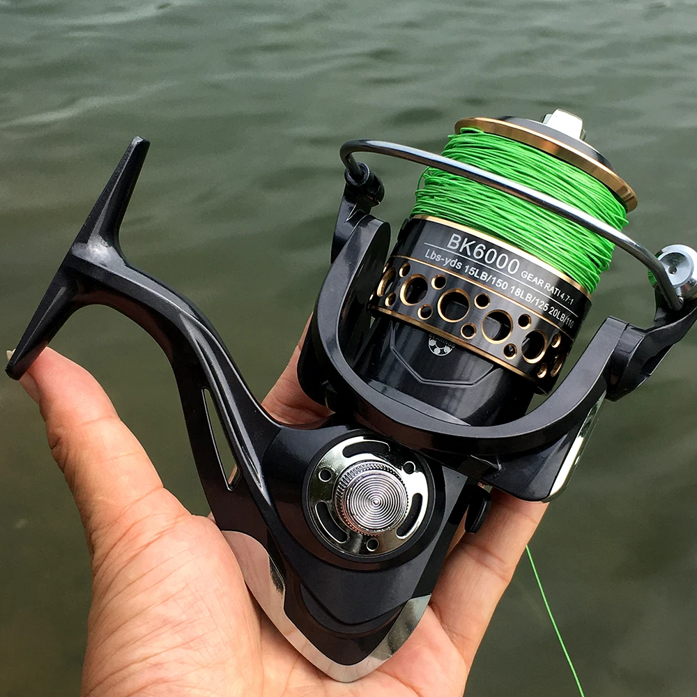 Fishing Reel Spinning Reel Metal Spool 2000 3000 4000 5000 6000 7000 Max Drag 12KG Power Coil with Fishing Alarm Sound Pesca