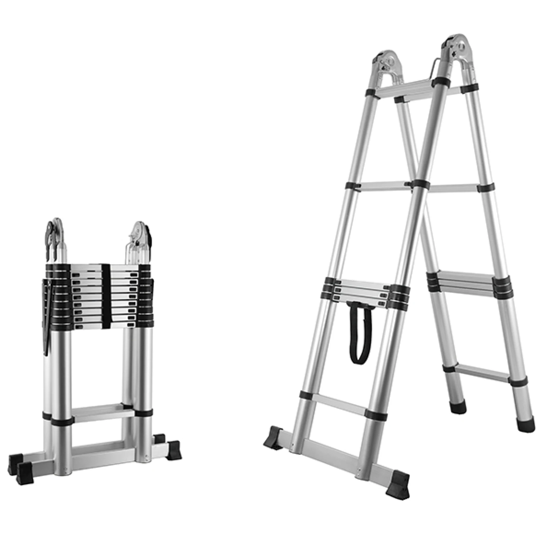 

Телескопические лестницы для дома, автофургона, складная лестница с боковым усилением, алюминиевая, легкая, складная, сверхмощная, рама