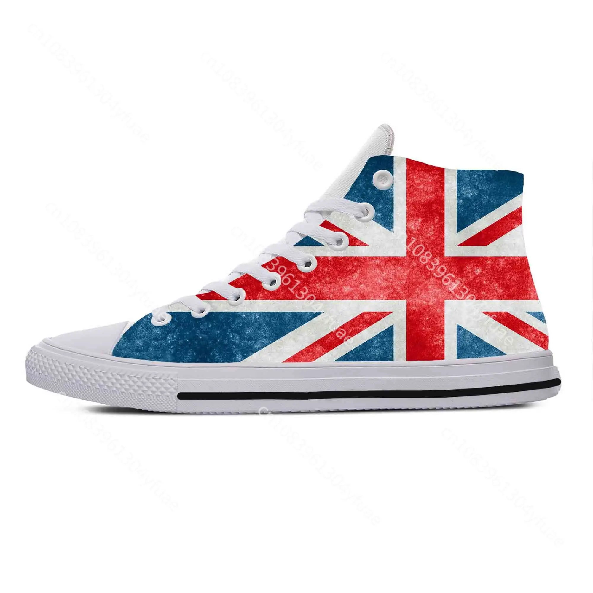 UK England Union Jack British Great Britain Flag Casual Cloth Shoes High Top Comfortable Breathable 3D Print Men Women Sneakers