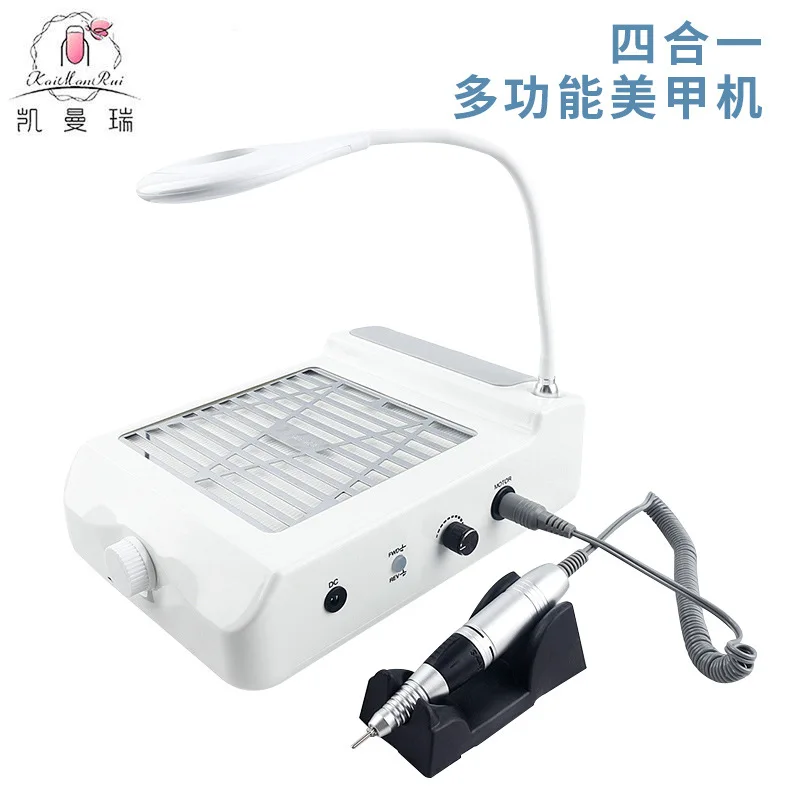ماكينة مانيكير أربعة في واحد، مطحنة متكاملة، مكنسة كهربائية مع وسادة يدوية، فلتر سحب، مجمع غبار مانيكير، كرو
