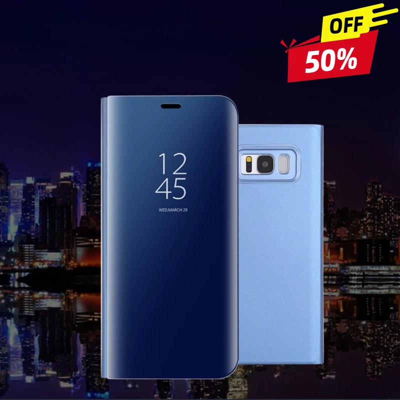 

For Samsung Smart View Clear Mirror Intelligent Protective Cover For Galaxy S10 Plus S10+ S20 S21 S22 Smart Flip Cases