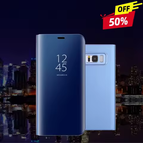 For Samsung Smart View Clear Mirror Intelligent Protective Cover For Galaxy S10 Plus S10+ S20 S21 S22 APP Smart Flip Cases