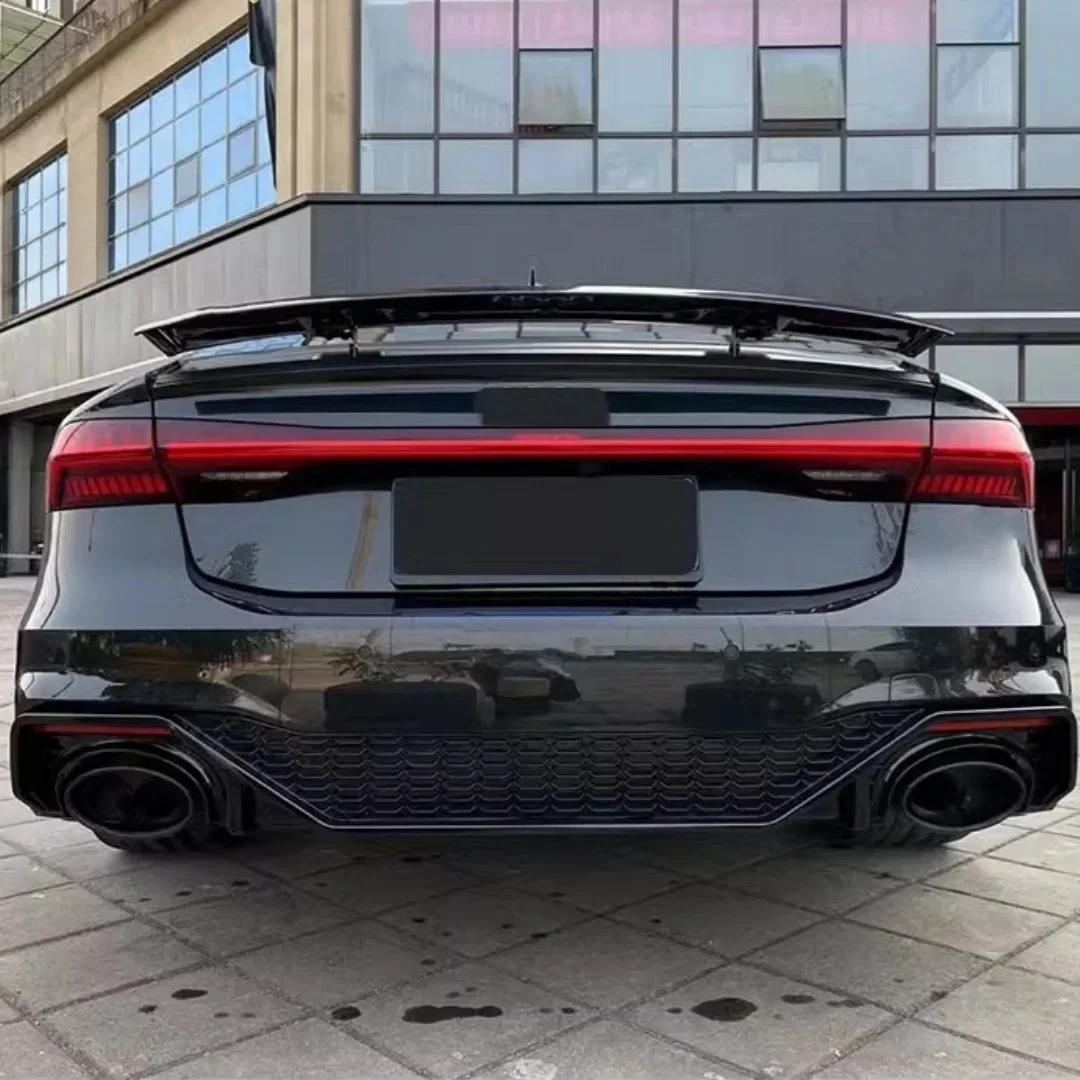 For  A7 A7L 2019-2023 upgrade to RS7 Auto rear surround Tail lip Body kit Car Accessories Gloss black Rear lip Tail throat