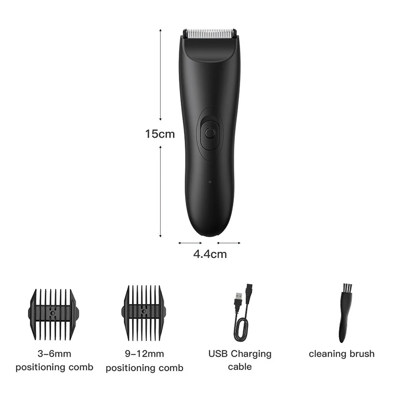 Men\'s Hair Clipper Beard Trimmers Intimate/Public Areas Razor Armpit Electric LED Clippers Chest/Leg/Body Hair Shavers Wet & Dry