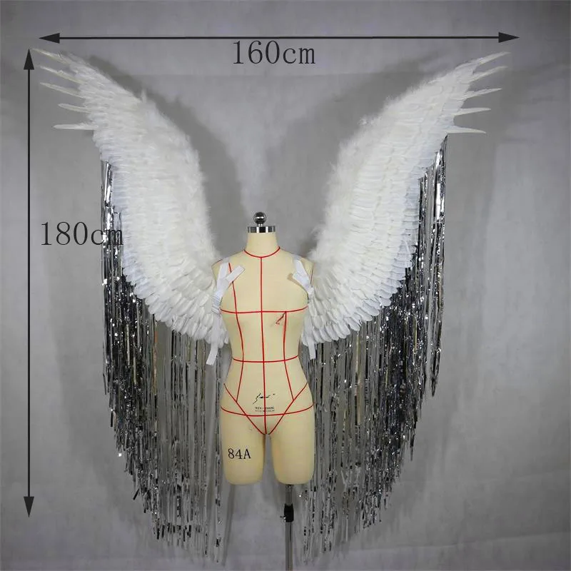 White adult large fashion show Festival Party props adorn angel wings