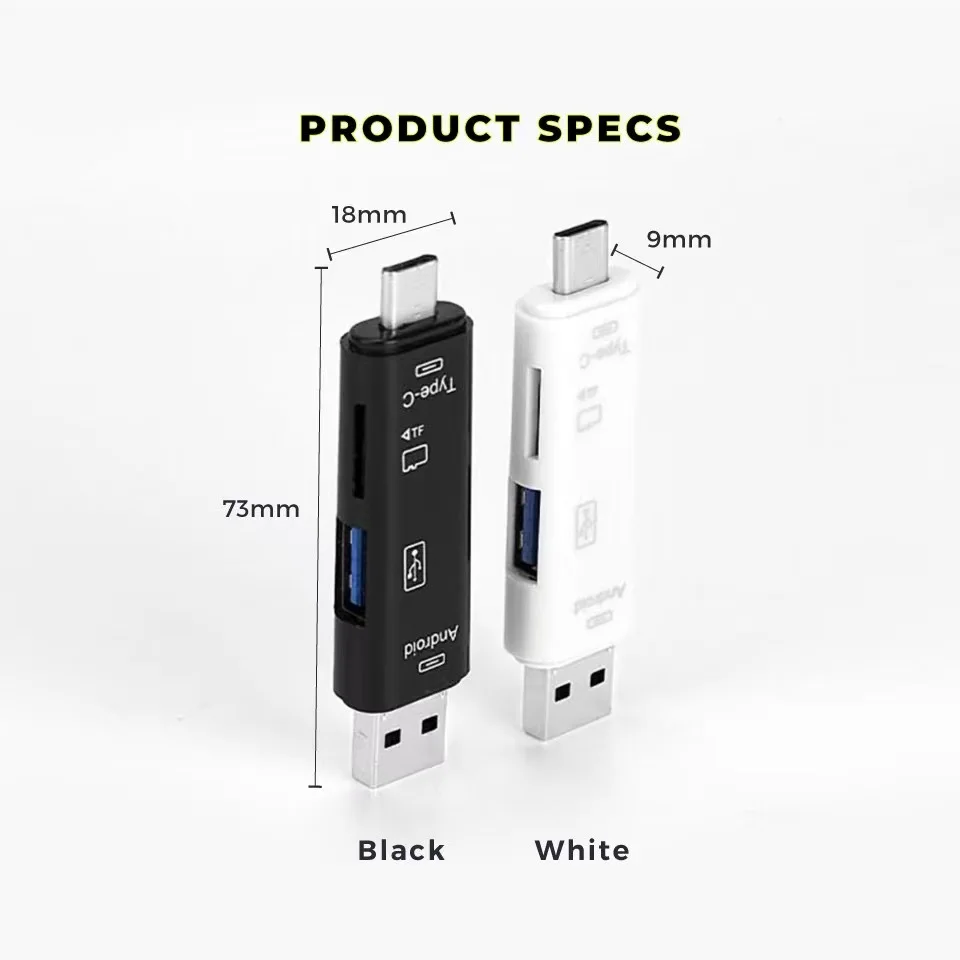 5 Trong 1 Đa Năng Usb 2.0 Loại C/Usb /Micro Usb/Đầu Đọc Thẻ Nhớ Tf/SD đầu Đọc Thẻ OTG Adapter Phụ Kiện Điện Thoại