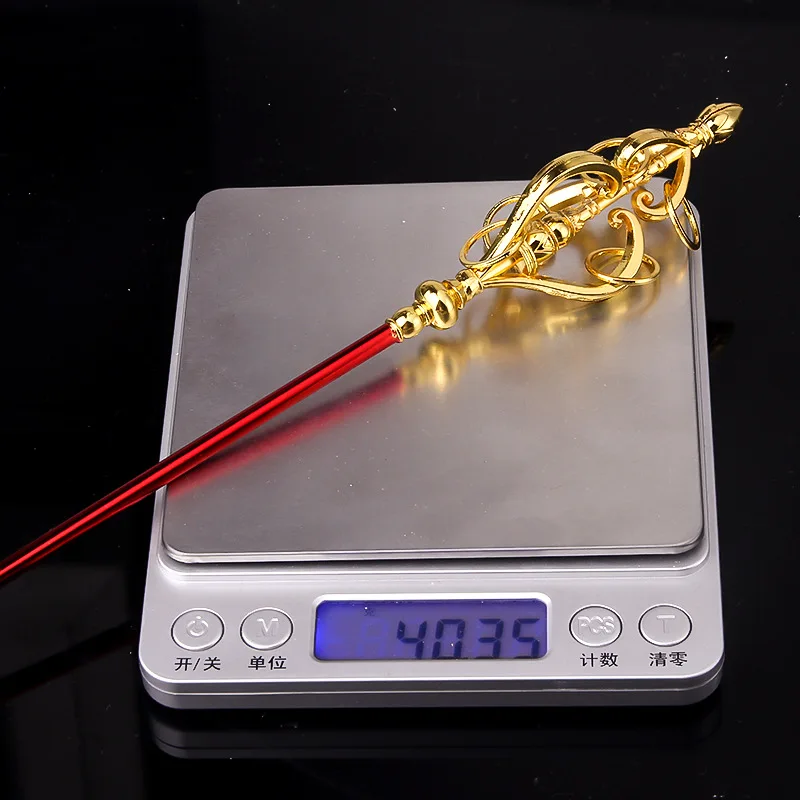 22 سنتيمتر/8.66in رحلة إلى الغرب تانغ الراهب تسعة حلقات القصدير قضيب سبيكة نموذج المفاتيح سبائك الزنك حلية سلاح لعبة السيف الصبي هدية #4