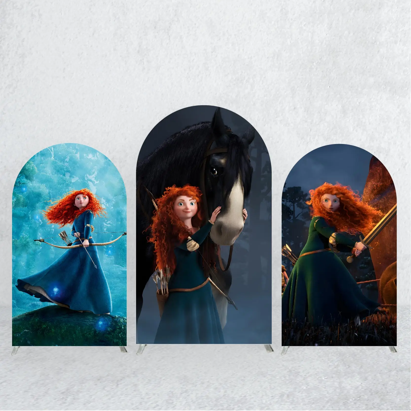 Disney Brave Legend Princess Merida Arch Backdrop Covers Girl's Birthday Party Supplies Wall Background Banner Decoration