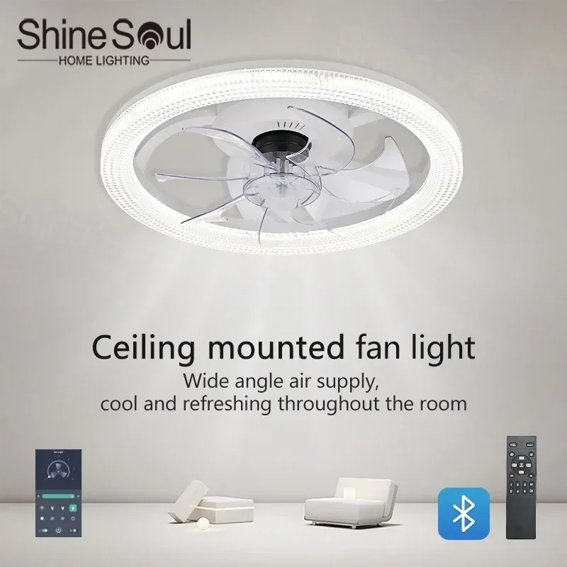 

Modern New Ceiling Fan Light Intelligent APP Remote Control 6-speed LED Fan Light Living Room Bedroom Dining Room Home Light