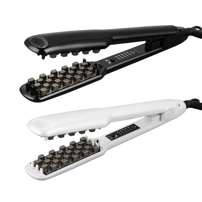 

Hair Iron Ceramic 3D Grid Hair Crimper Professional Volumizing Curling Iron Corn Perm Fluffy Splint Flat Iron Hair Styling Tools