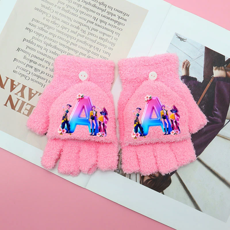 Утепленные-женские-теплые-перчатки-с-героями-мультфильмов-«Охотник-на-демонов»-модные-варежки-для-девочек-детские-короткие-зимние-перчатки-без-пальцев-с-половиной-пальца-рождественский-подарок