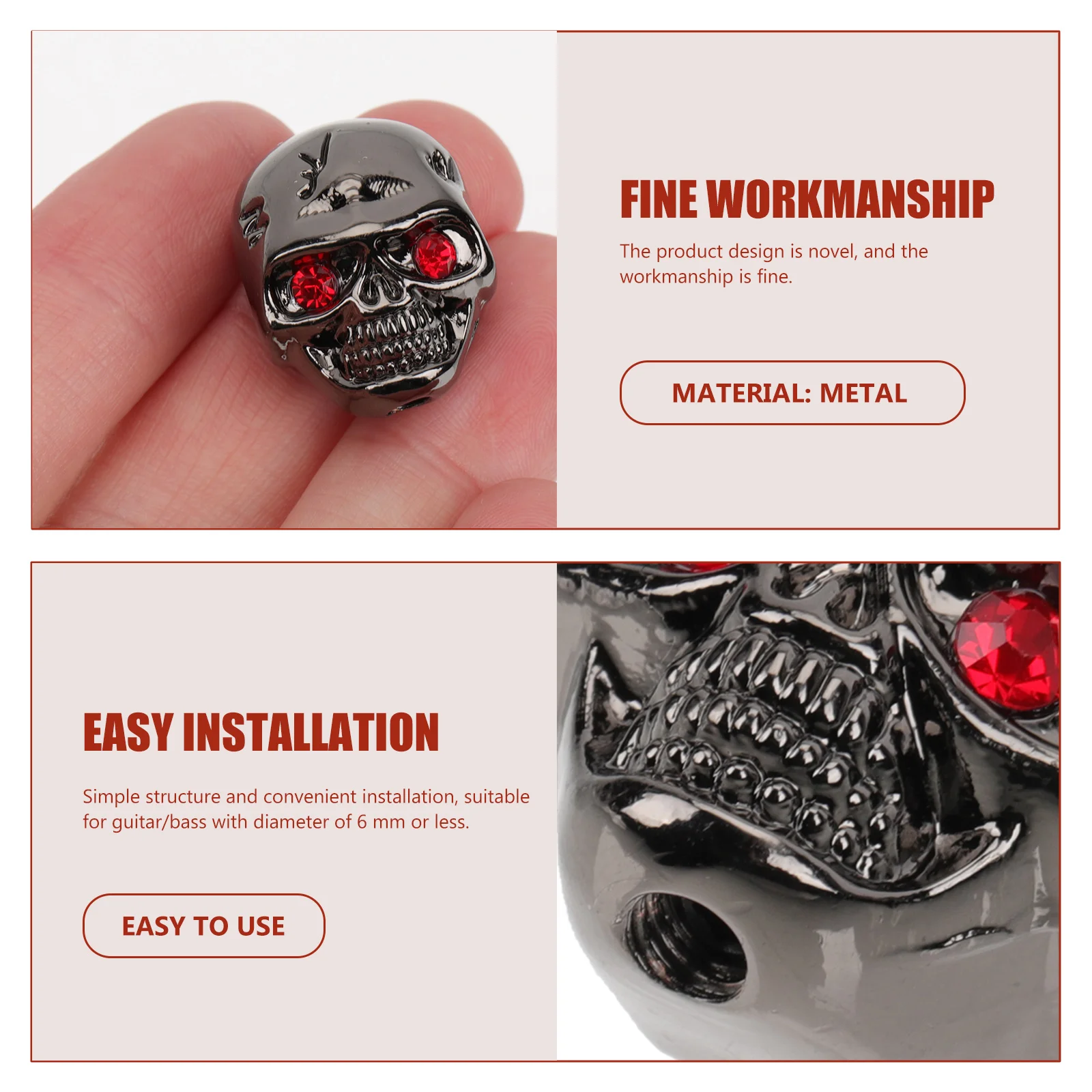

Electric Guitar Knob Cap Bass Knobs Metal Potentiometer Hats Chargeable Accessory Volume Caps Professional Control Amplifier