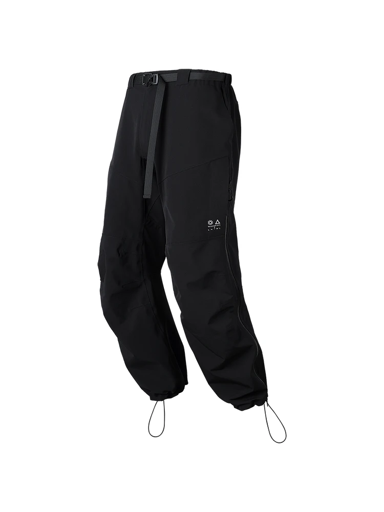 LMTWL X WHYWORKS URBAN OUTDOOR GORPCORE TECHWEAR WATERPROOF Laminating logo trousers cargo pants all black style trousers