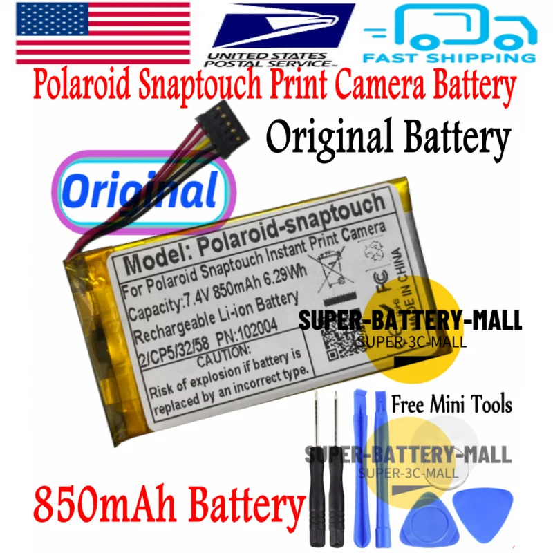 850mAh Original Battery for Polaroid Snaptouch Instant Print