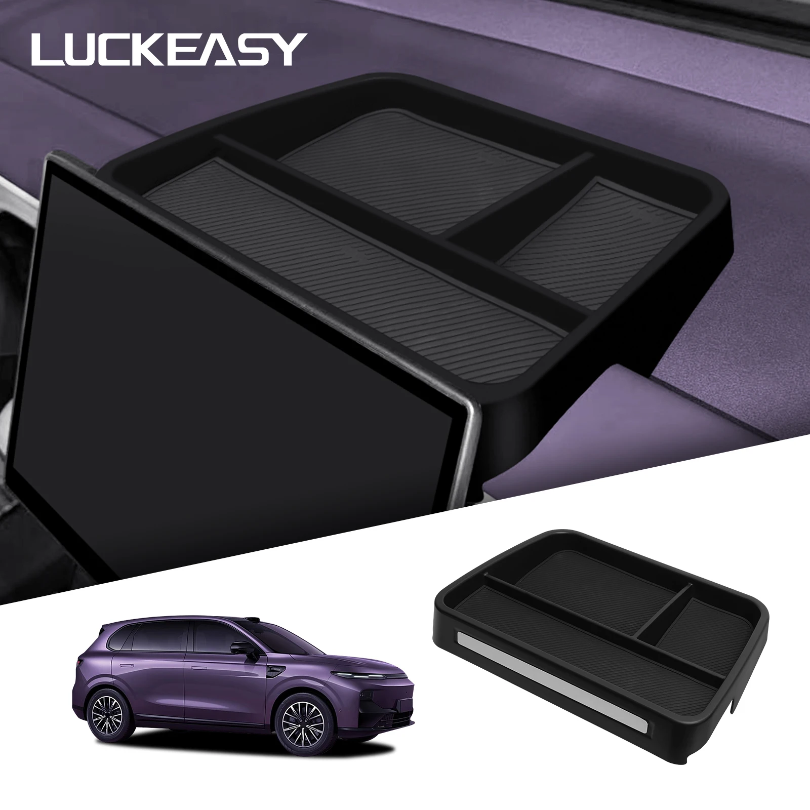 LUCKEASY für Leapmotor B10 2025 2026 Mittelkonsolen-Bildschirm Hintere Aufbewahrungsbox Auto-Innenausstattung Armaturenbrett-Aufbewahrungsfach