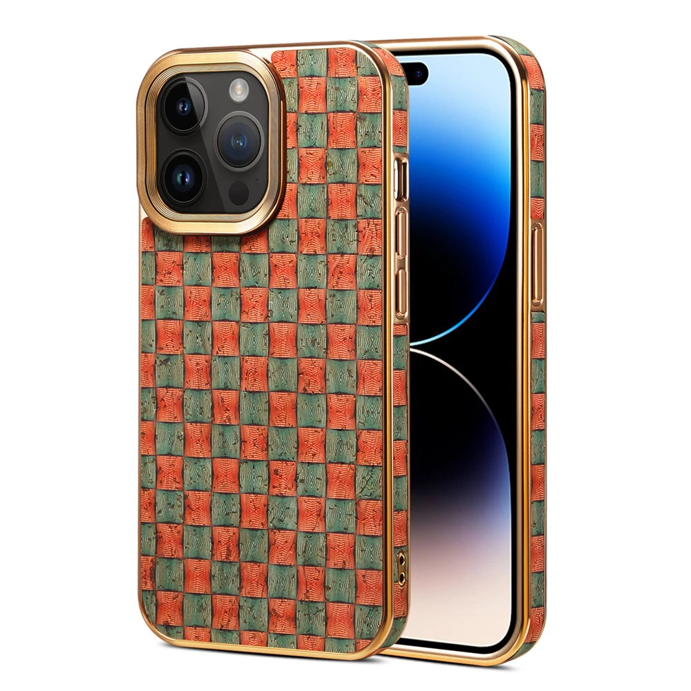 Luxury Plating Gold Glitter Cover for iphone 14 PRO MAX 12 13 PRO MAX Vintage Plaid Daisy Rose Flower Case for iphone 15 PRO MAX image 6