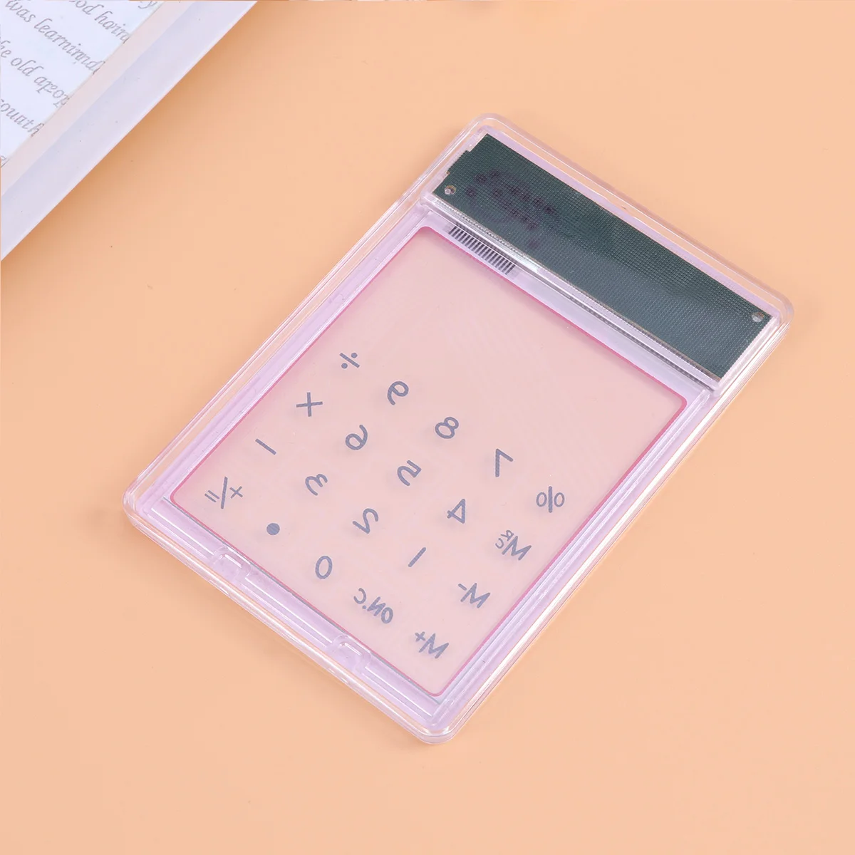 

Solar Calculator Transparent Touch Panel Lcd Screen Mini Student Office Use Auto On Off Function Compact Light Weight Blue