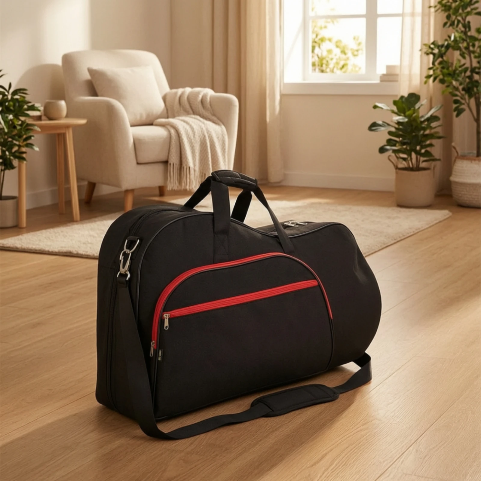 Padded French Brass Instrument Gig Bag Structured Oxford Material French Brass Instrument Case Versatile Water-Resistant