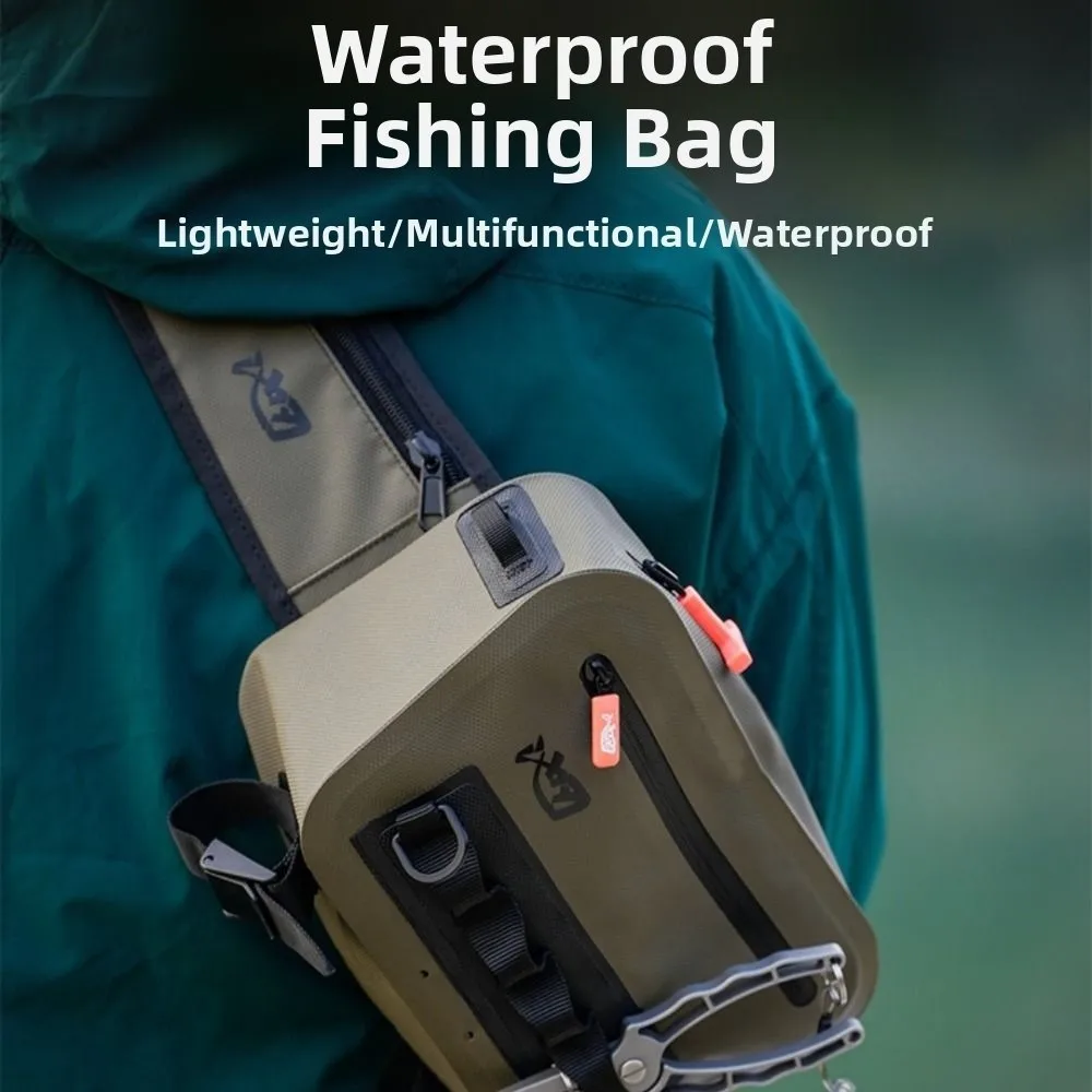 

Двухслойные сумки для рыбалки из ТПУ, водонепроницаемая сумка через плечо для рыбалки, большая вместимость, гладкий и плоский пакет рыболовных снастей