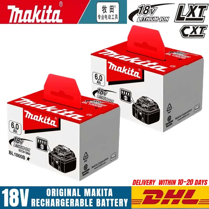 

Makita 18V Battery6Ah 18650 Lithium Ion Replacement BL1860B BL1860 BL1850 Rechargeable Power Tool Battery DDF486 DF488⚡