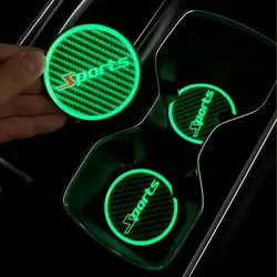 Night Light Cup Holder Coasters For Car Luminescent Light Coasters With Color Gradient Cup Mat Insert Auto Interior Accessories