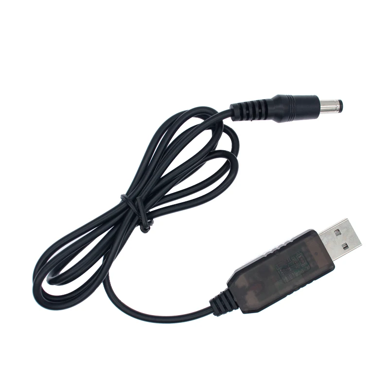 Linia wzmacniająca moc USB ze wskaźnikiem światła Dc 5V do Dc 9V / 12V Moduł podwyższający 1M Konwerter USB Kabel przejściowy Wtyczka 2,1x5,5mm