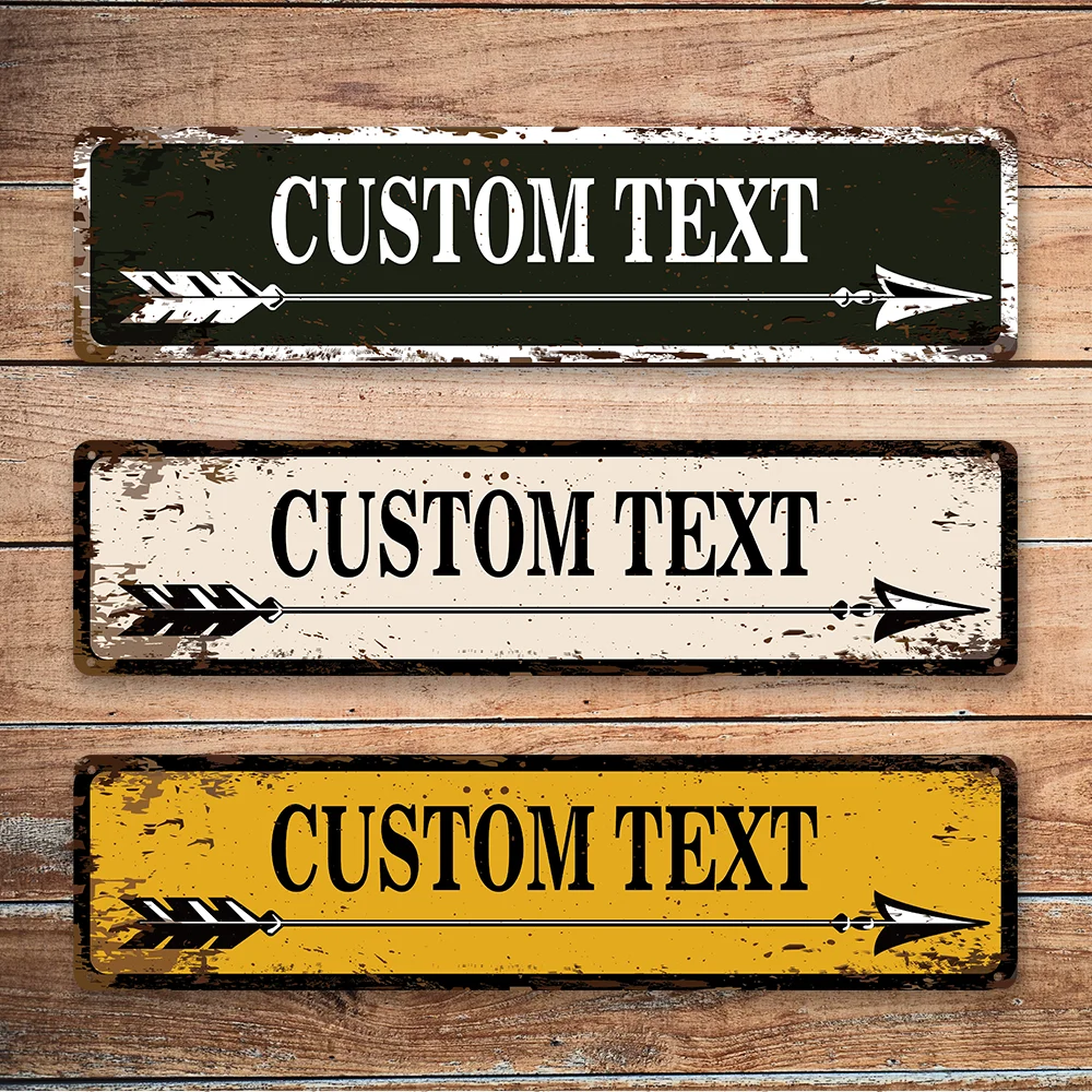 

1pc Personalized Custom Metal Street Sign Vintage Custom Street Metal Signs Custom Text Metal Signs Wall Art, Multi-color