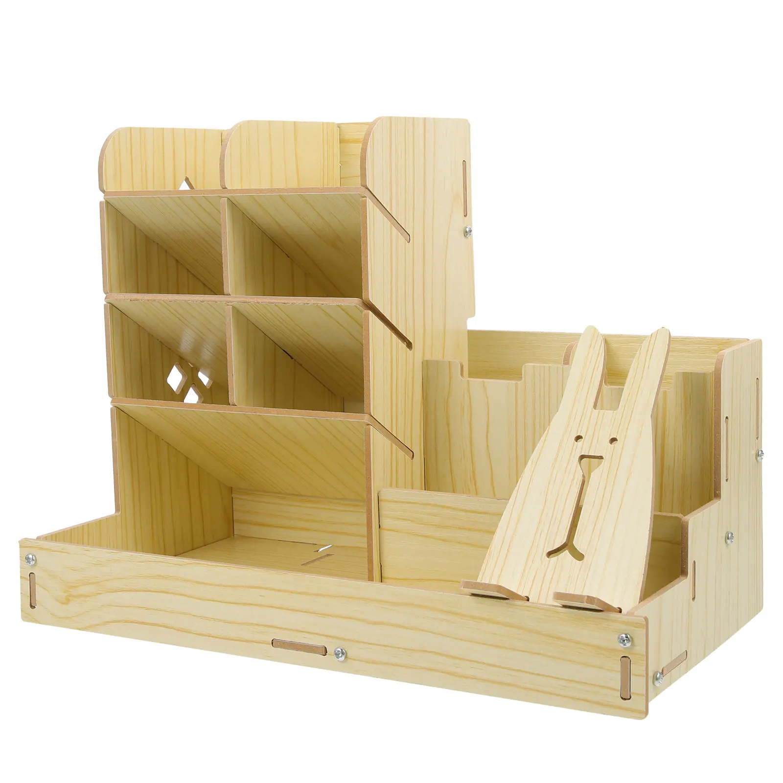 

Pen Case Holder Stationery Storage Box Organizer for Desk Unique Wooden Desktop Student
