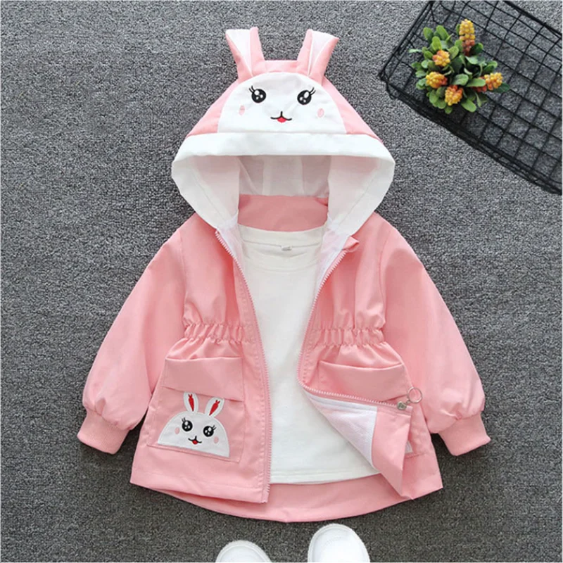 2-8T girls kids children srping autumn fashion cartoon hooded coat