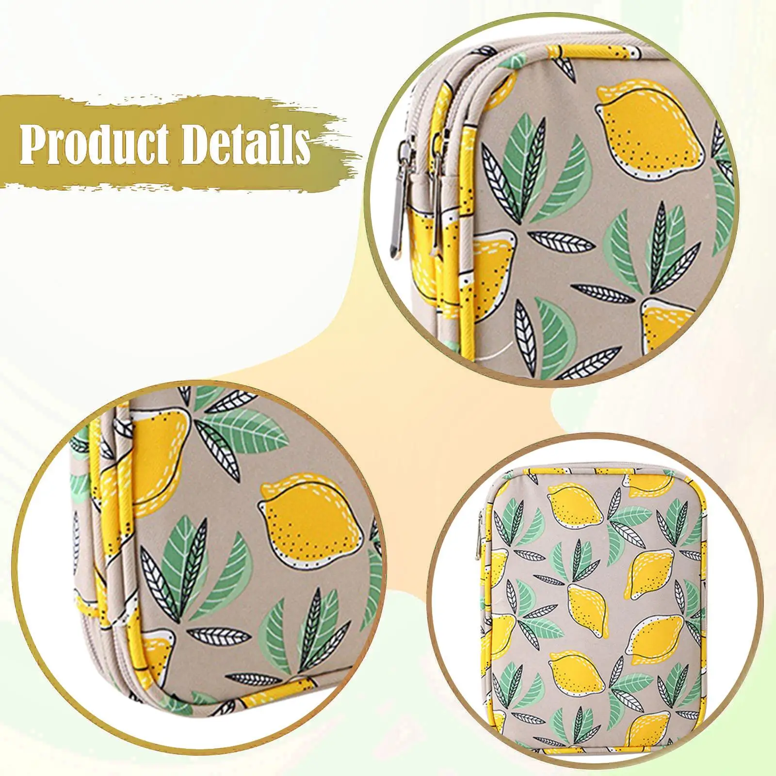 Sewing Needle Empty Zip Bag Quilted Knitting Bag Organizer for Children’s Knitting and Eye Knit Projects