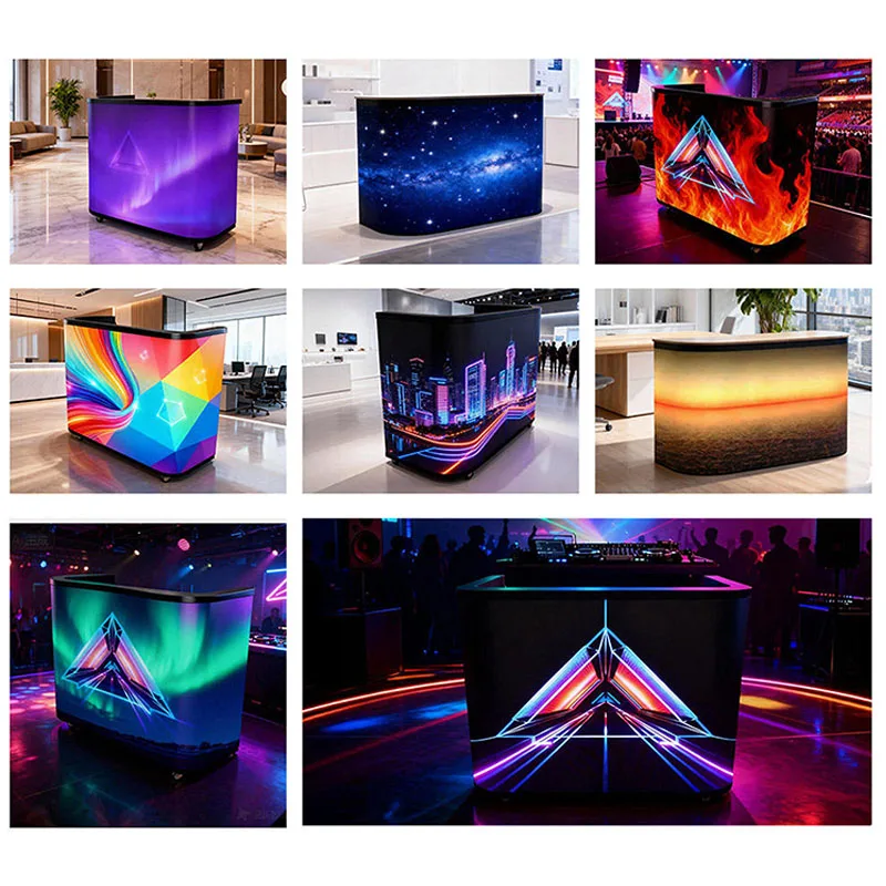 Full-color P2 P1.86 P2.5 Led Dj Booth Led Display for Music Festivals Customizable Shaped Dj Booth Table Led Display Screen