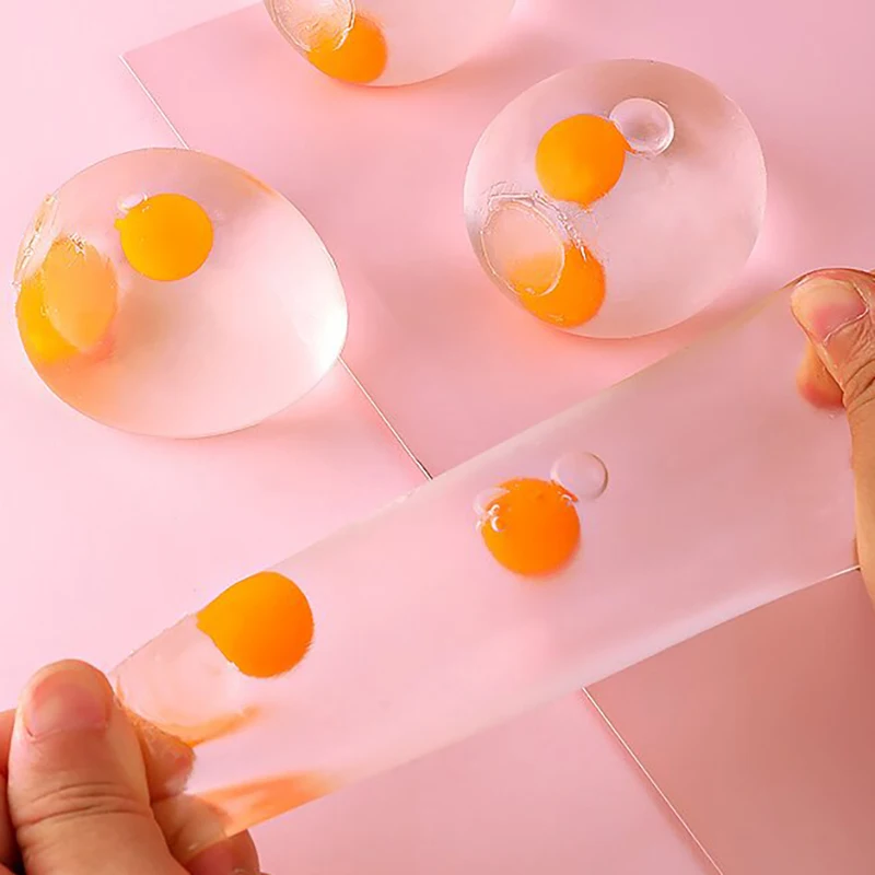 3D Transparent Toy Simulation Egg Decompression Pinching Joy Toy Decompression Double Yellow Egg Stress Toys