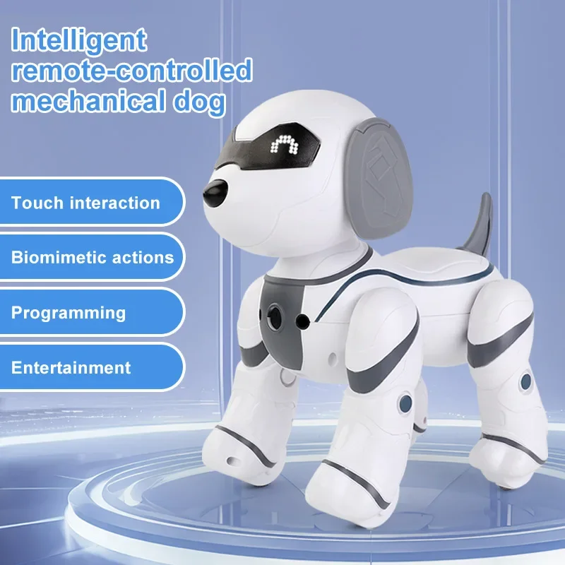 Cão robô de controle remoto programável inteligente interativo dublê robô cão com função toque cantando dança andando brinquedo inteligente