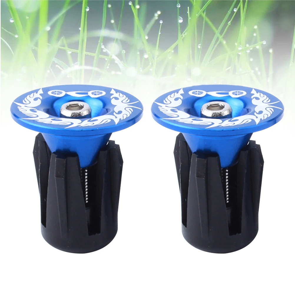 سدادات نهاية البار من سبائك الألومنيوم لدراجة تروس ثابتة على الطرق الجبلية، قبعات سوداء، حلقة فضية، خفيفة الوزن، متينة، سهلة التركيب