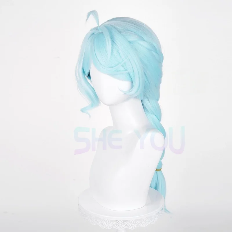 Zzz semente cosplay peruca 65cm perucas azuis pré trançadas para trajes femininos cosplay anime peruca resistente ao calor cabelo sintético dia das bruxas