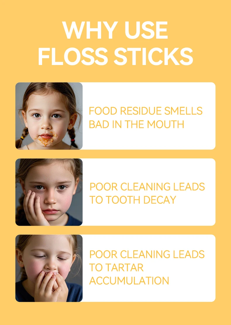 Kinder 100 Sticks Zahnseide Barrel Farbige Zahnseide Für Kinder Heilung Dent Zähne Reinigung Kieferorthopädische Interdental Pick – Detail 3