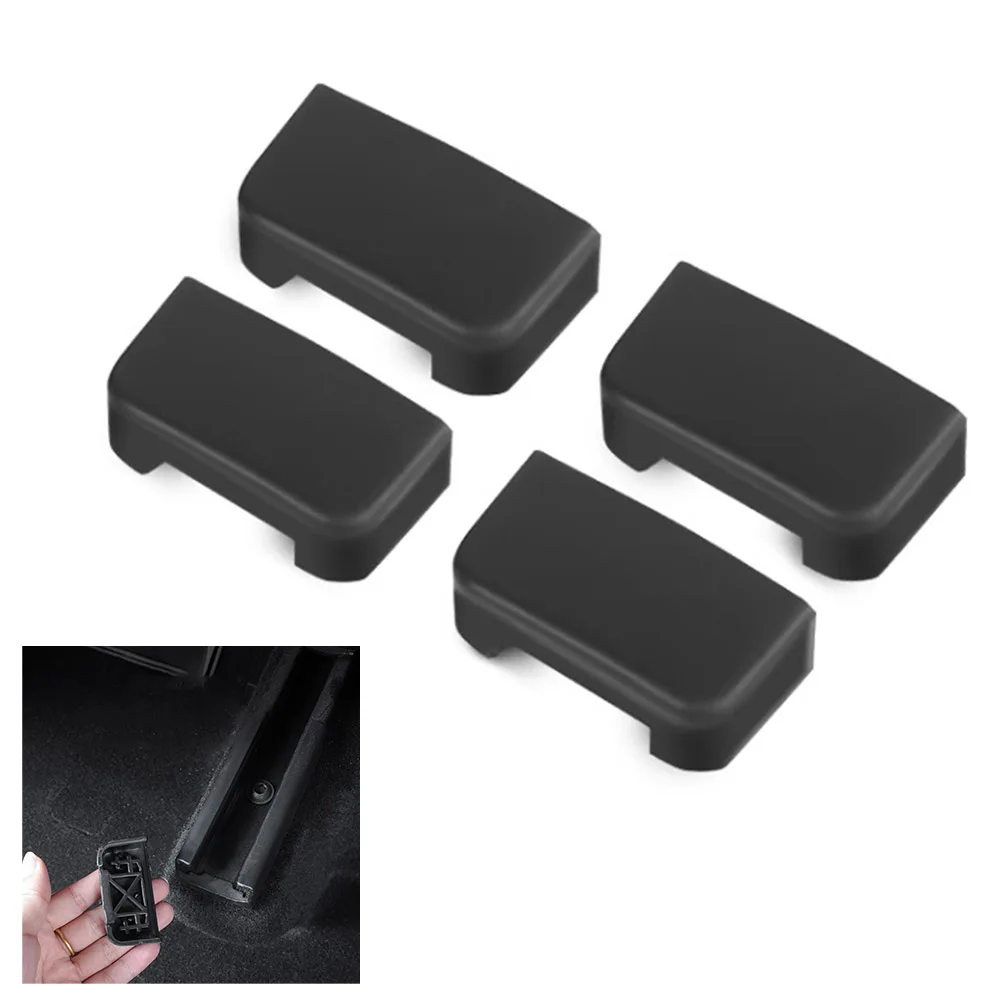 4PCS Protective Cover For Tesla Model 3/Model Y 2021-2023 Car Seat Slide Rail Anti Kick Rubber Protective Cover Black Parts