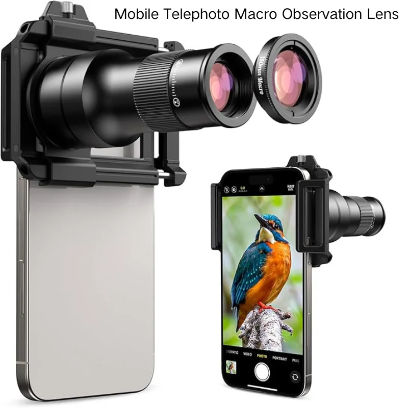 

Mobile Telephoto Macro Observation Lens: Non-Intrusive Wildlife Viewing & Nature Photography, Long-Distance Shooting for Phones