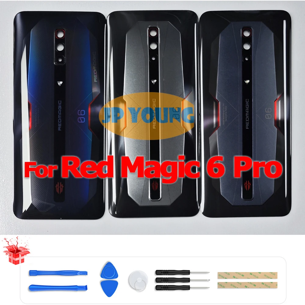 Original Battery Back Cover Glass Rear Door Housing with Camera Lens for ZTE nubia Red Magic 6 Pro NX669J-P - Replacement