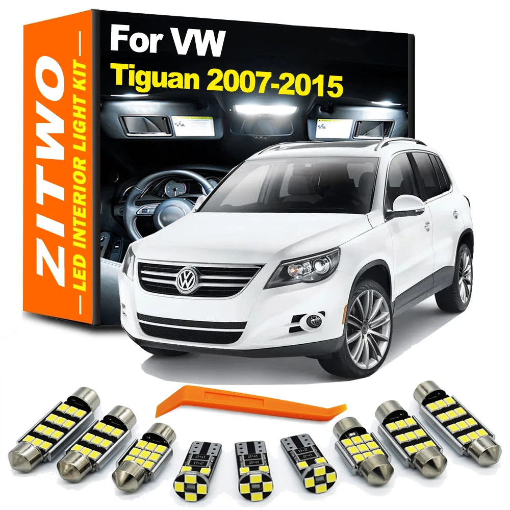 

ZITWO 14Pcs Car Accessories For VW Volkswagen Tiguan 5N 2007 2008 2009 2010 2011 2012 2013 2014 2015 LED Bulb Interior Light Kit