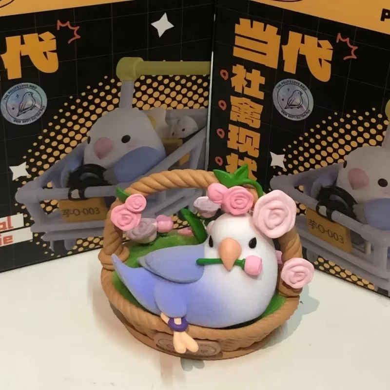 ของแท้ร่วมสมัยสังคมสัตว์ปีก Series Kawaii กล่องตาบอดอินเทรนด์สร้างสรรค์น่ารักของเล่นเครื่องประดับของขวัญแปลกใจสําหรับสะสมของขวัญ