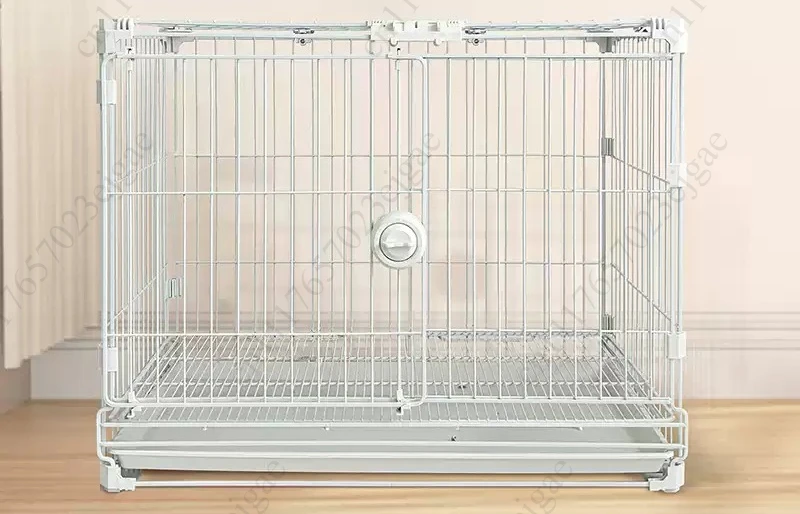 Metal Pet Cage for Small Medium Dogs Cats Rabbits Pet Shop Display Cage with Snap Fasteners & Removable Tray
