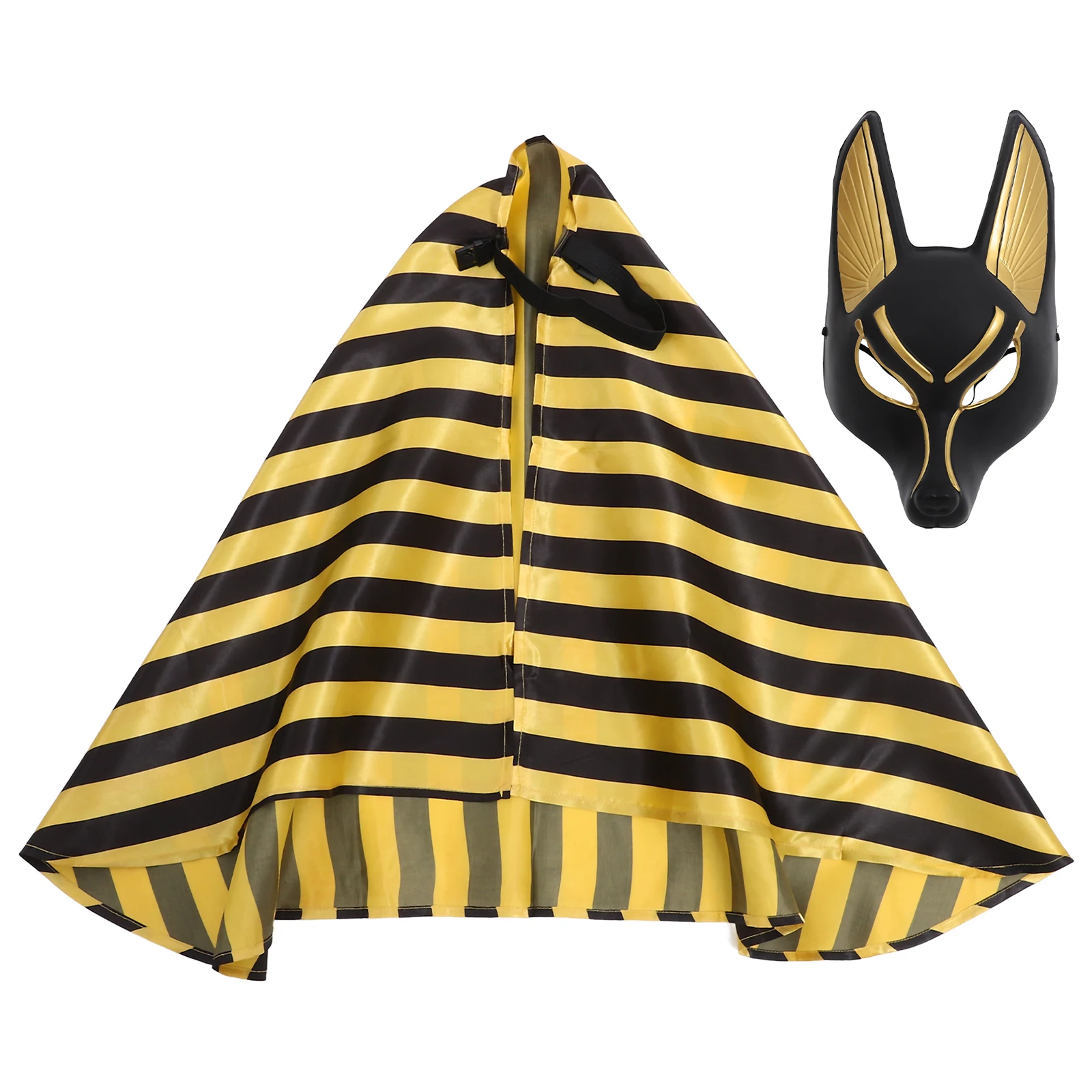 

Anubis Mask Headscarf Set Decorative Plastic Halloween Party Masks for Men Women Girls Vintage Style Cosplay Masquerade