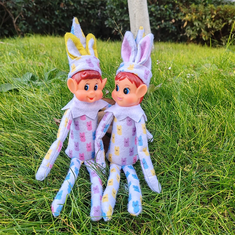 Multicolor NUOVO Coniglietto pasquale Elfo Decorazione bambola Regalo per bambini Elfo Animali di peluche impertinenti Elfi sul ripiano Accessorio piccolo elfo