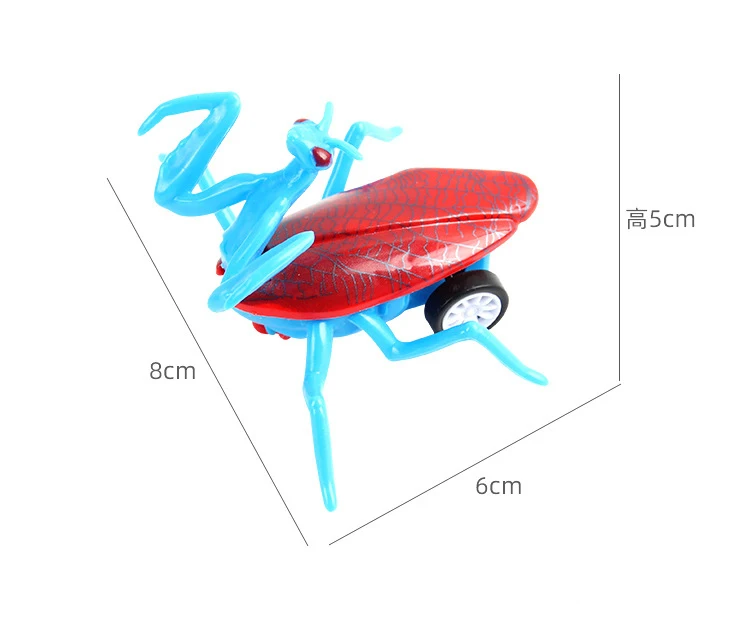 4 unid/bolsa Mantis Animal coche de juguete de dibujos animados insecto de inercia tirar hacia atrás Mantis coche de juguete de dibujos animados Mini Mantis juguete educativo para niños