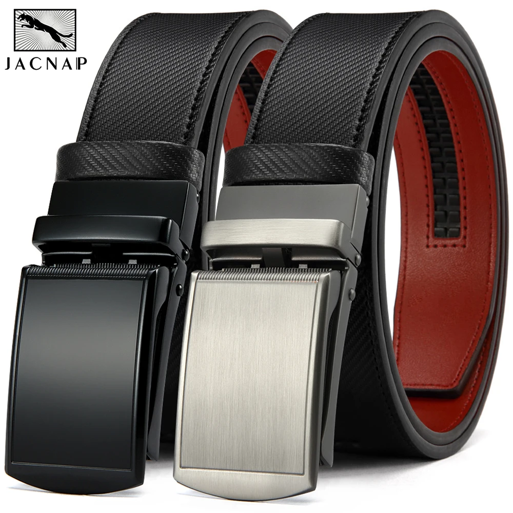 

JACNAIP Men Belt Hollow Automatic Mens Belt Genuine Leather Luxury Belt For Men Belt Male Strap Male Metal Automatic Buckle